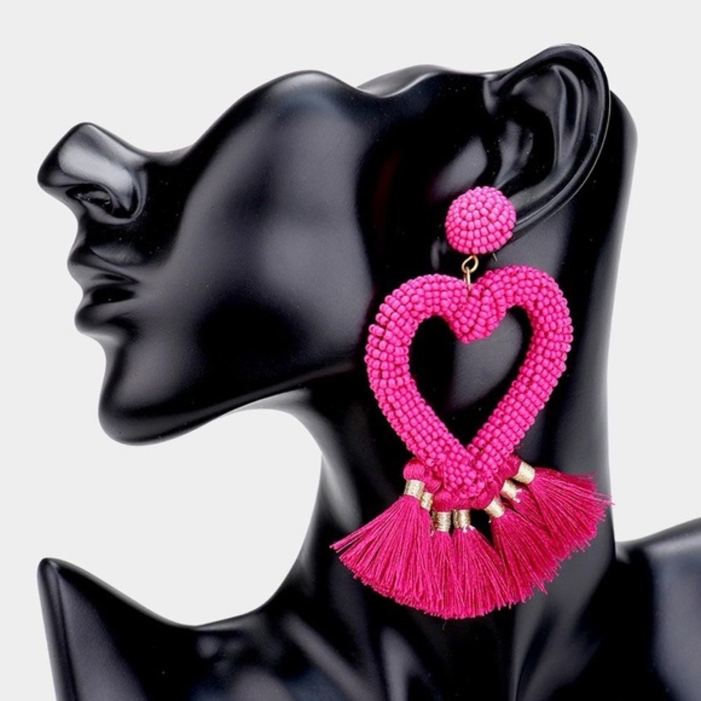 Love speaks tassel earrings